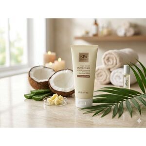 SPA LUXURY Super Smooth Shave Cream Coconut Cream 6 fl oz Moisturizing Shea